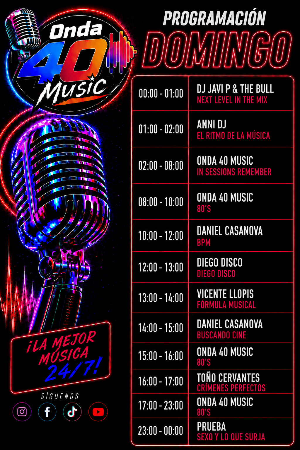 Programación Domingo